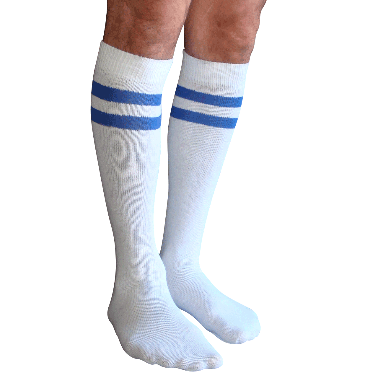 White/Royal Blue Mens Tube Socks