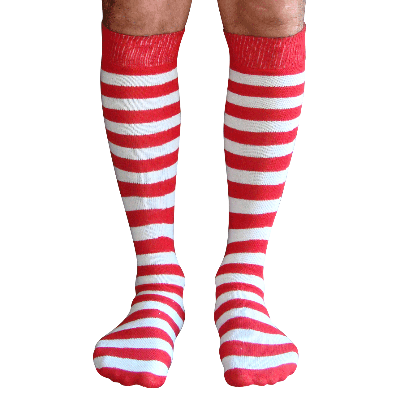 Mens Red & White Striped Socks