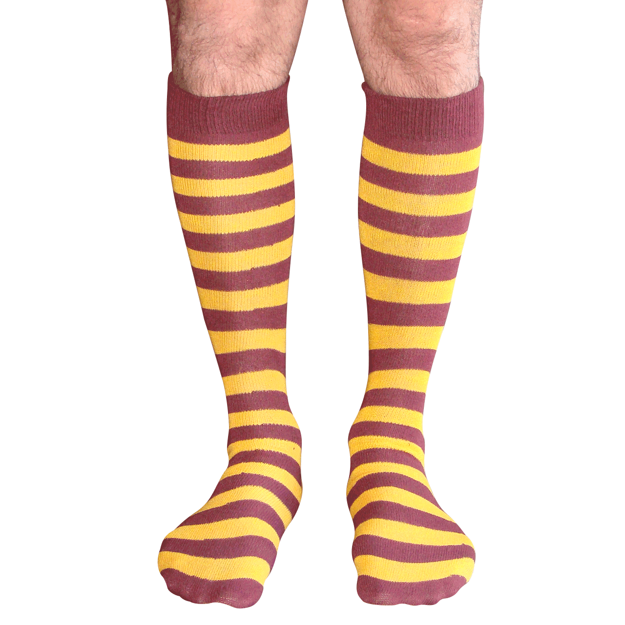 Red Yellow and Green Stripe Black Knee High Socks - Spencer's