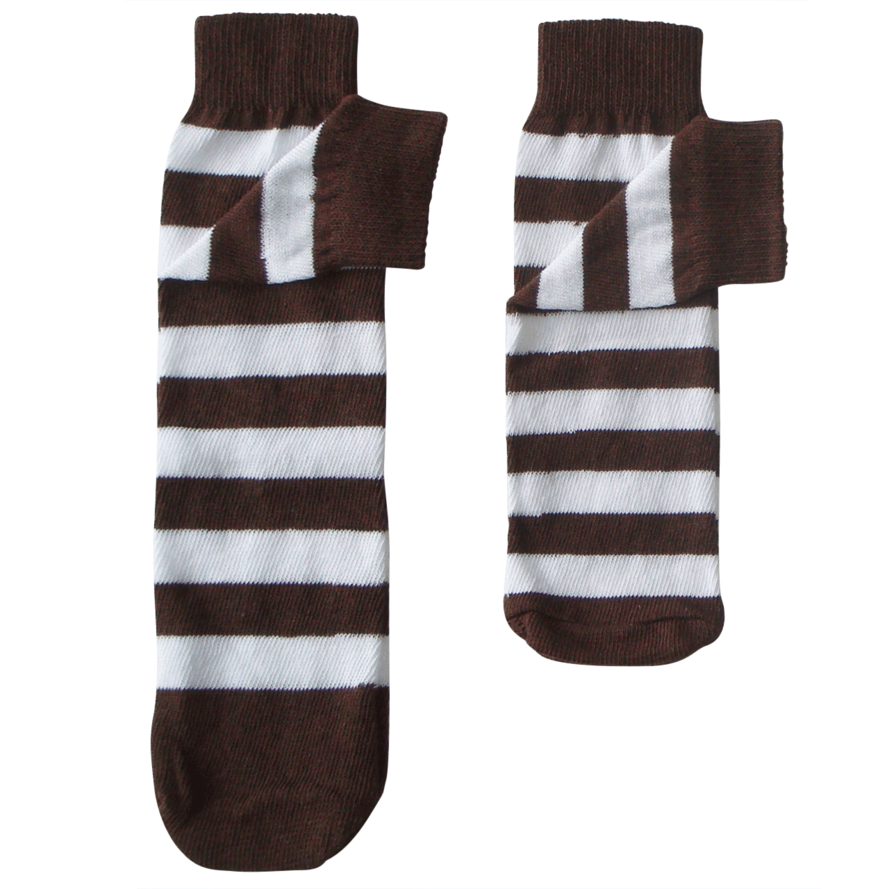 Brown & White Striped Socks