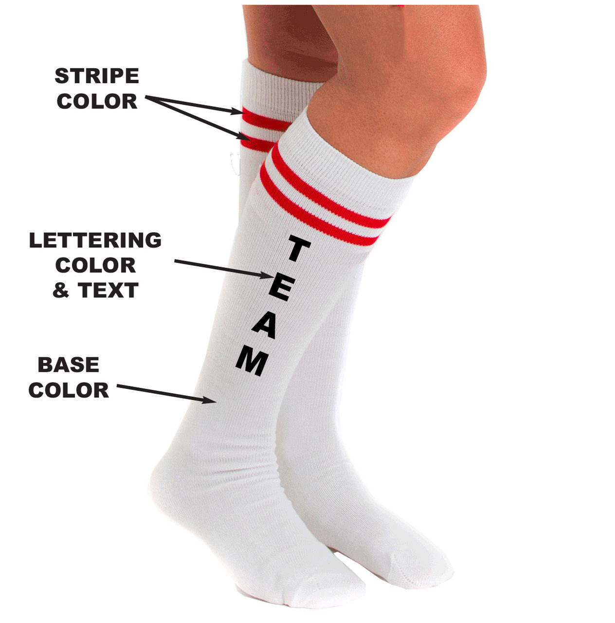 Custom Design Striped Crew Socks - Medium