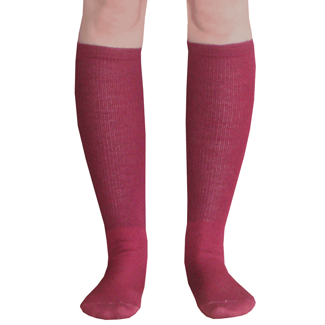 Thick Maroon High Boot Socks