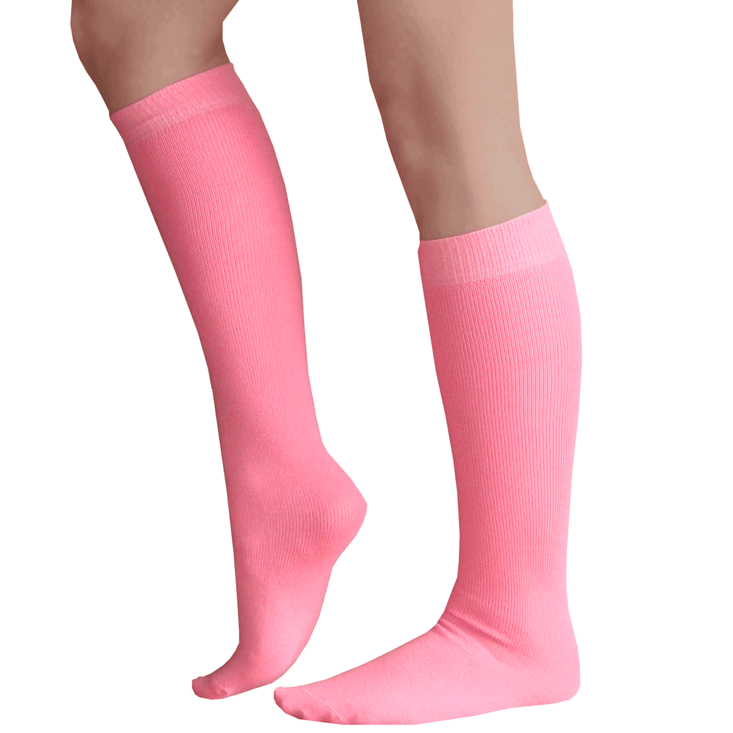 Thin Solid Pink Knee Highs
