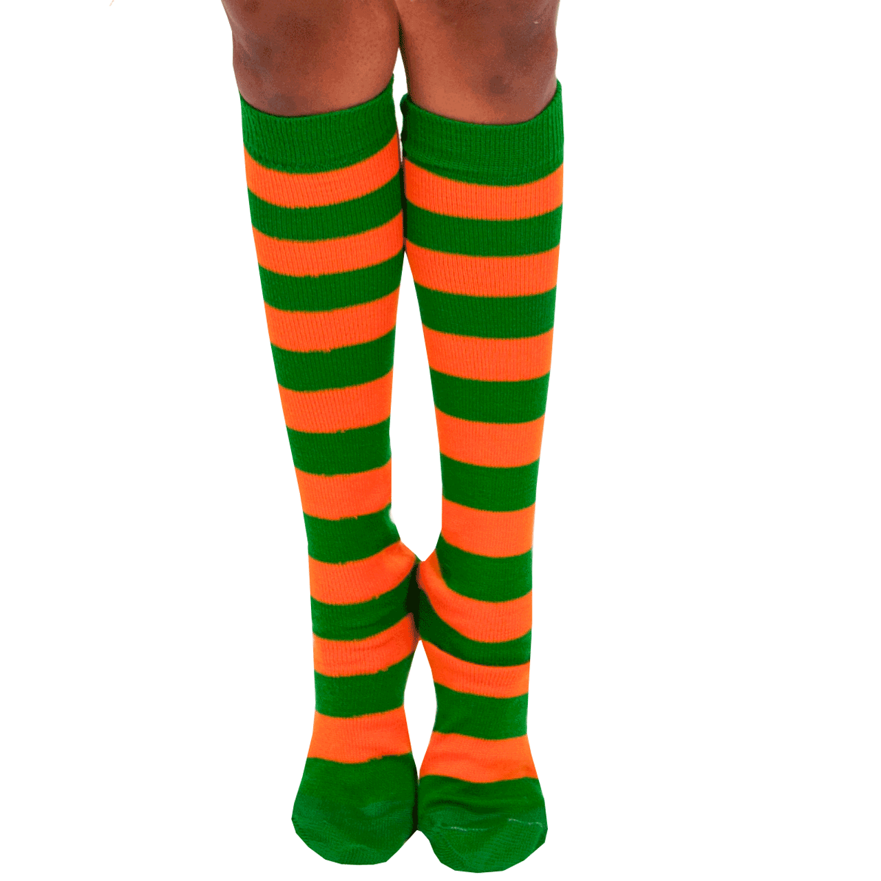 Striped Black/Orange Knee High Socks