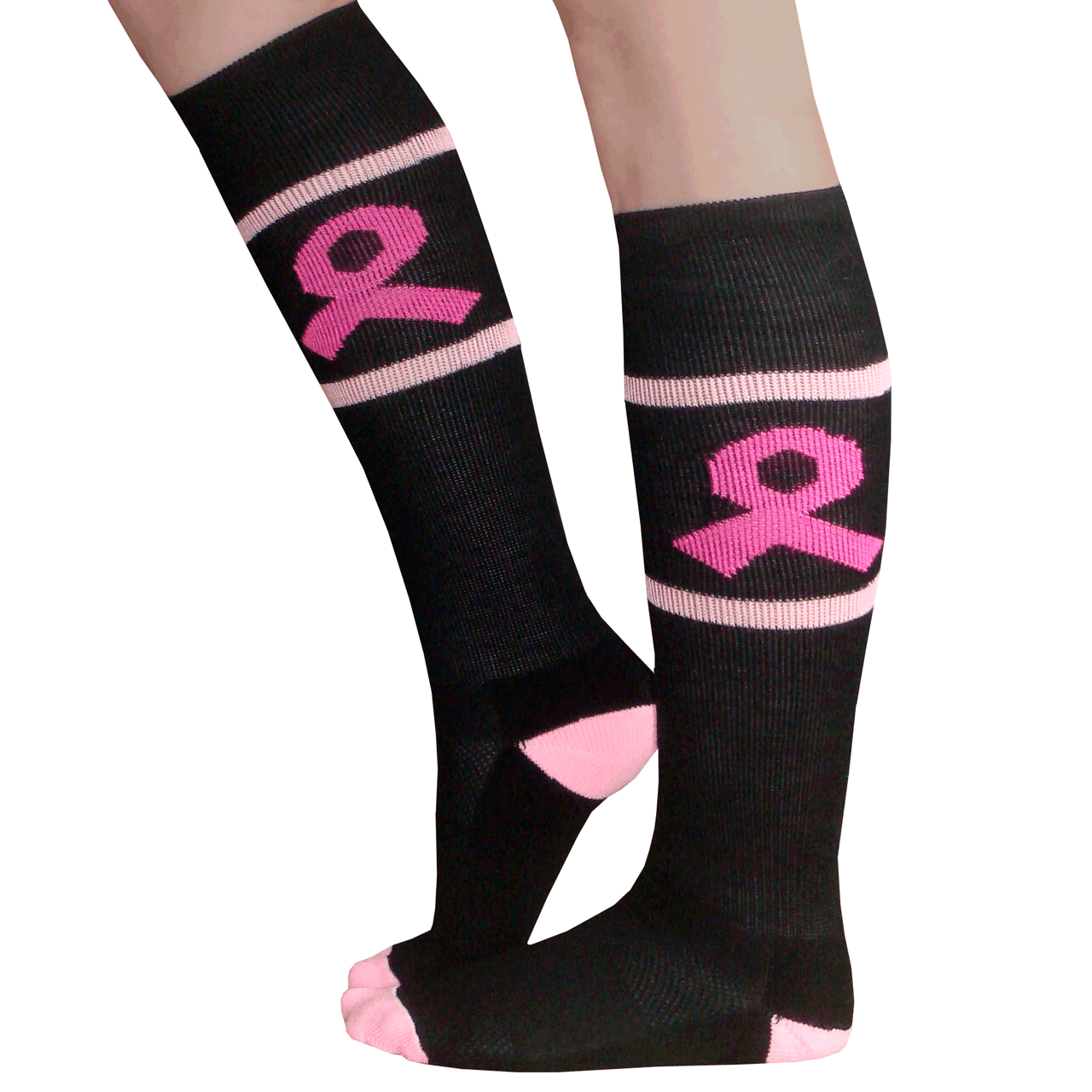 Pink Breast Cancer Socks Made in the USA