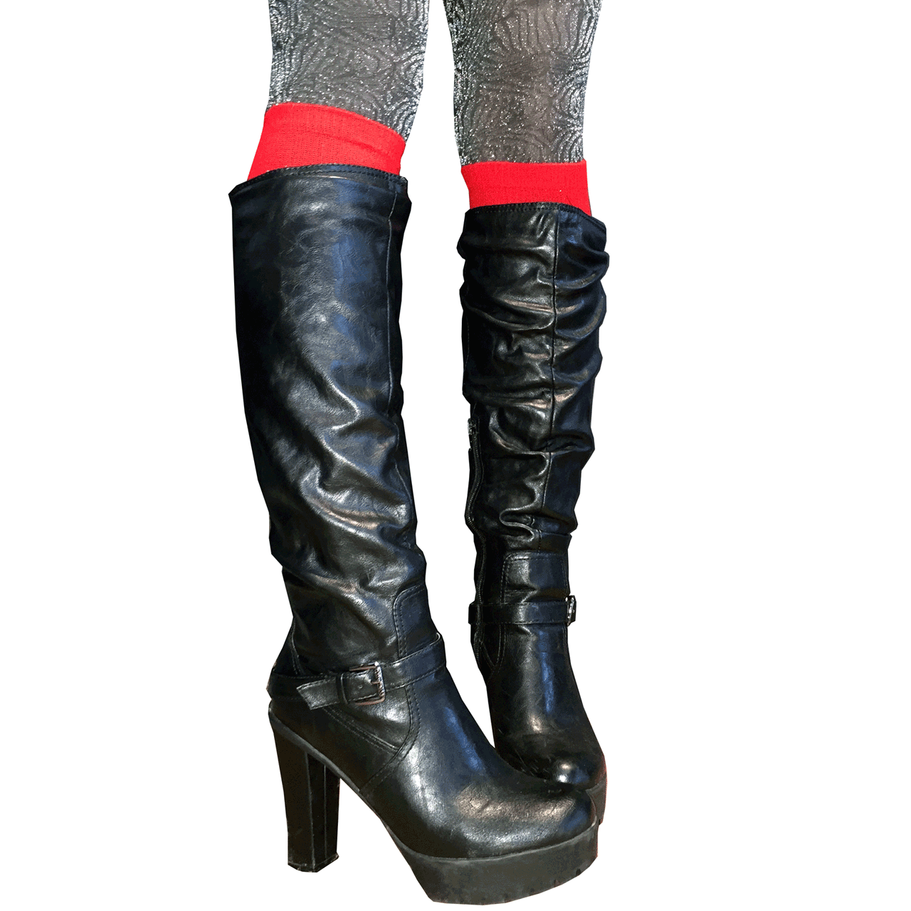 Thick Solid Red Knee High Socks Thick Solid Red Knee High Socks