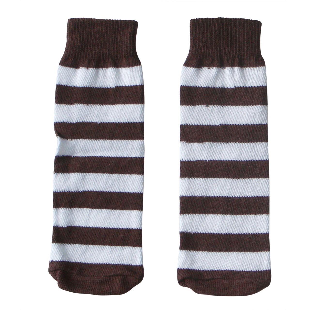 Brown & White Striped Socks