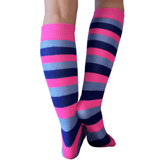 Pink/Blue Striped Knee Socks