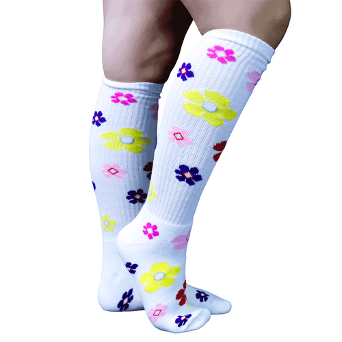 knee socks with flowers