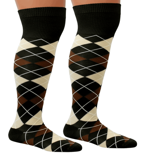 Brown Argyle Plus Size Socks