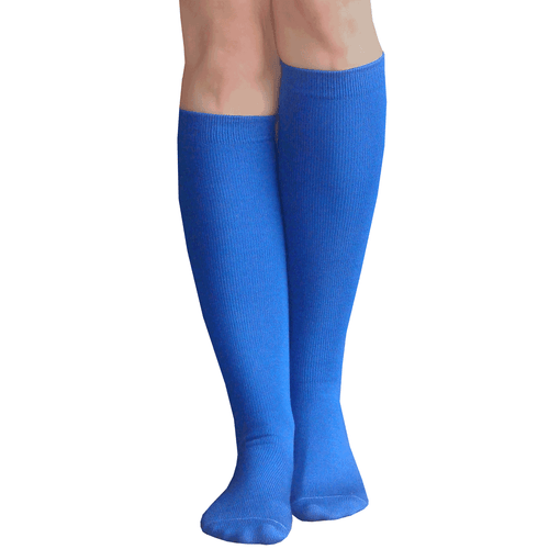 thin royal blue knee socks