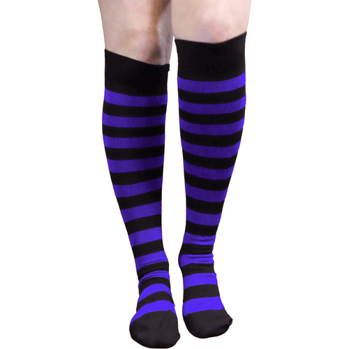 black and purple high socks