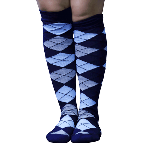 navy blue argyle socks