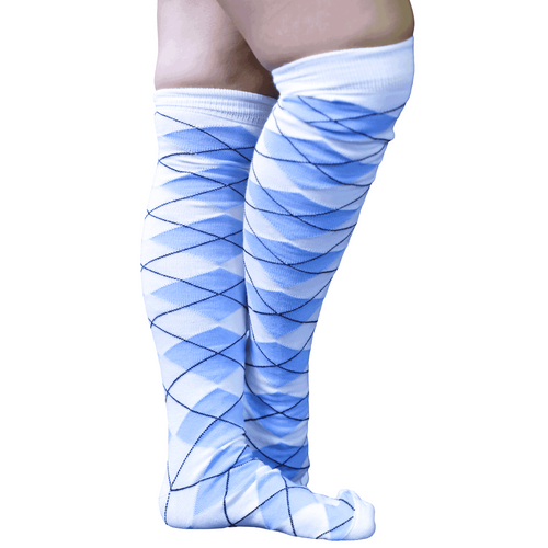 light blue argyle socks