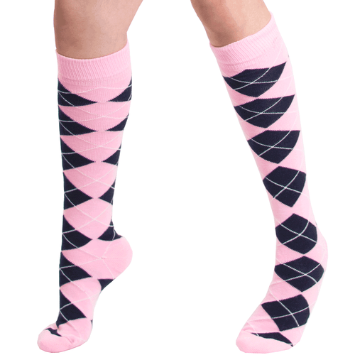 pink and navy socks