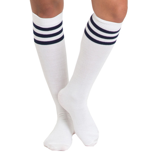 Blue Knee High Socks Made in USA