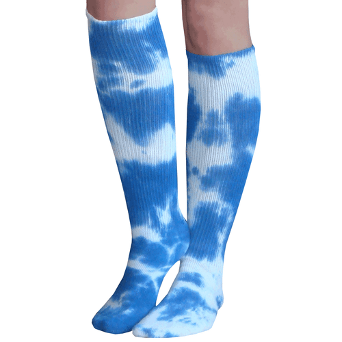 cool blue tie dyed socks