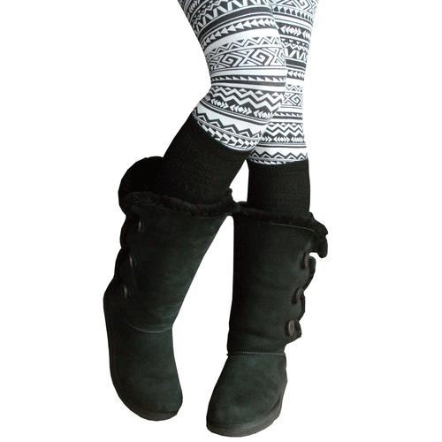 Black knee high socks for boots