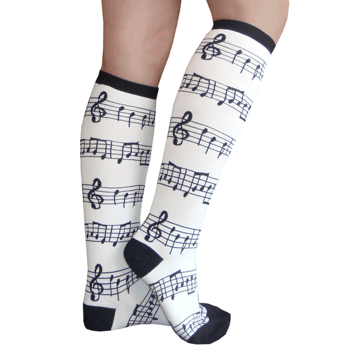 music sheet knee socks