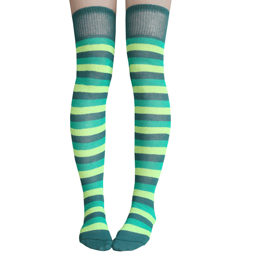 green colored over the knee socks