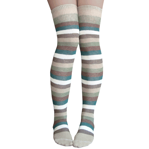 military striped over the knee socks
