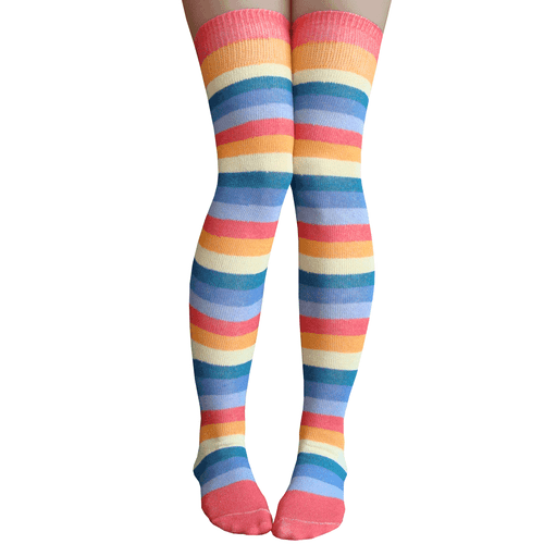 Rainbow Knee High Socks (Toe Socks)