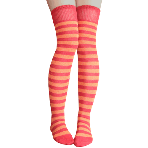 White/Orange Striped Socks