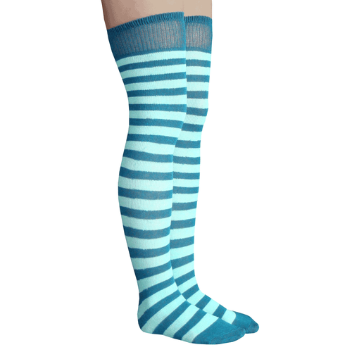 aqua striped socks