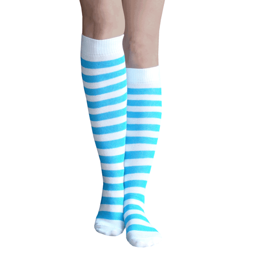 shocking blue striped knee highs