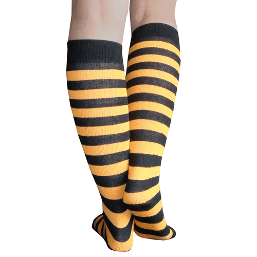 Black and Tangerine Striped Tube Socks