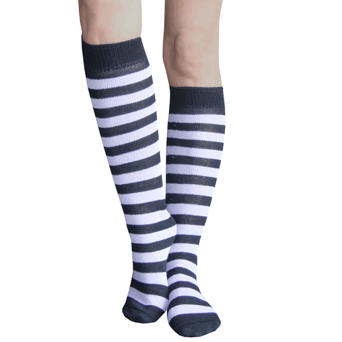 Black and Lilac Striped Socks