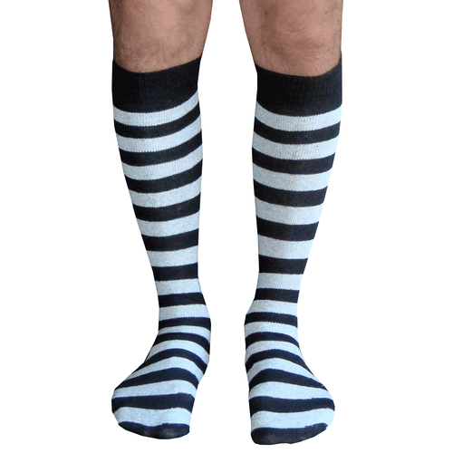 black and light gray striped mens socks