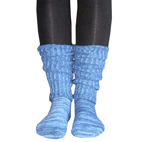 blue marled boot socks