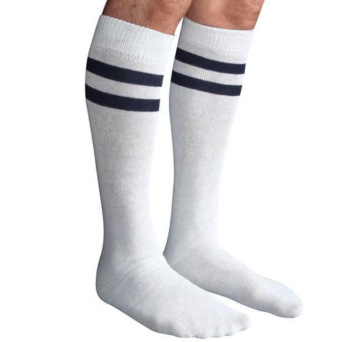 mens navy striped tube socks