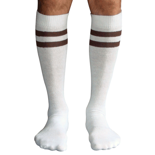 white and brown mens socks