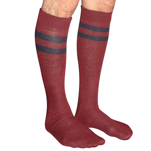 maroon and navy striped mens socks