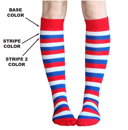 Custom Striped Socks - 3 Colors