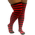 black/red striped thigh high socks