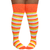 Plus Size Socks that are thigh high in orange, yellow and white