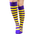 Purple and yellow striped socks