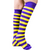 knee socks that are purple and yellow