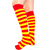 red and yellow striped long socks