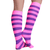 neon pink and purple striped socks