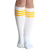 white and gold knee highs