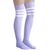 lilac colored over the knee socks with white stripes