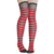 striped black and red over the knee socks