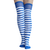 striped royal blue thigh highs