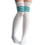 teal striped over the knee socks