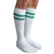 mens striped tube socks (white/green)