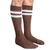 brown mens socks with white stripes